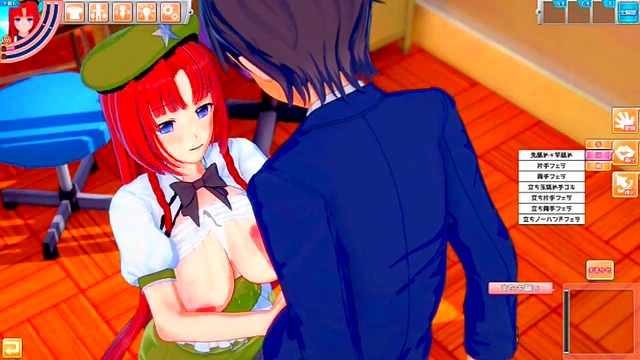 Big-Breasted Touhou Hon Meilin Rubs Her Tits & Gives Intense Blowjob In 3D Hentai Animations