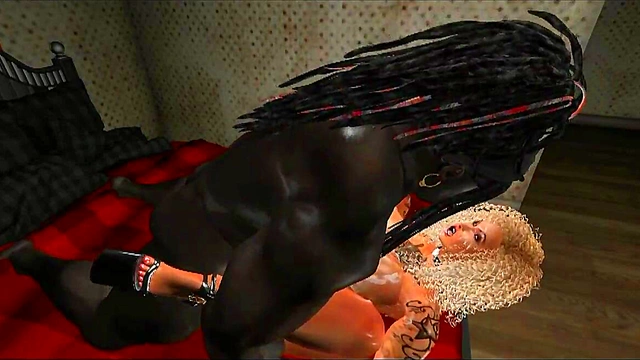 Blonde Anime BabeKayla Rides Big Black Cock for Interracial Anal Orgasm