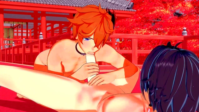 Zhongli Fucks Anime Boy In Genshin Impact Yaoi Scene With Sucking & Anal Creampie