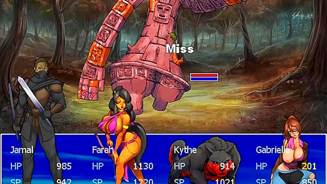 Huge-Bosomed Gamer Jamal Laquari Plays Through Legendary Hentai RPG With BBC Action