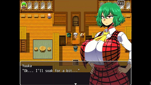 Relaxing Onsen Time With Yuka’s Giant Tits & Green Hair From PornPlay Hentai Game