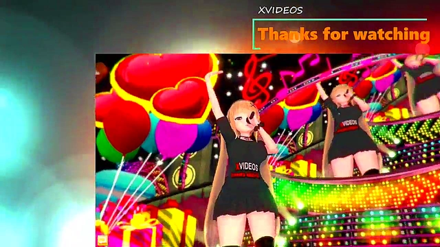 Big-Breasted Touhou Hinanai Tenko Rubs Boobs & Gives Hand Job In 3D Hentai Animation