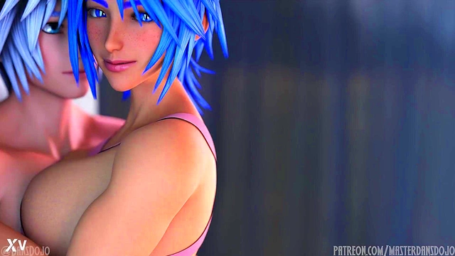 Aqua from Kingdom Hearts Gives Riku a Teasing 3D Thighjob Orgasm