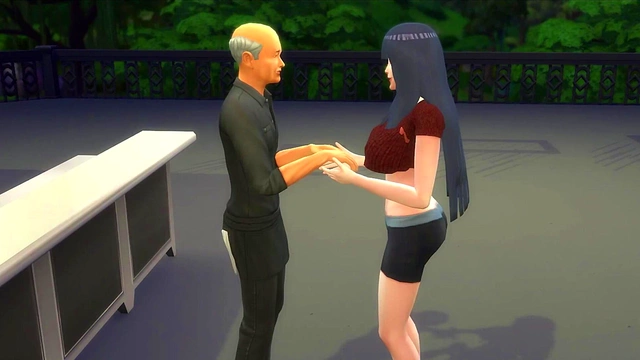 Hinata Cheats on Naruto with Bartender for Rough Anal Fun at Bonfire Party