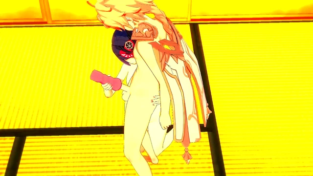 Sara from Genshin Impact Plays with Sex Toy & Gets Fucked by Aether for Creampie