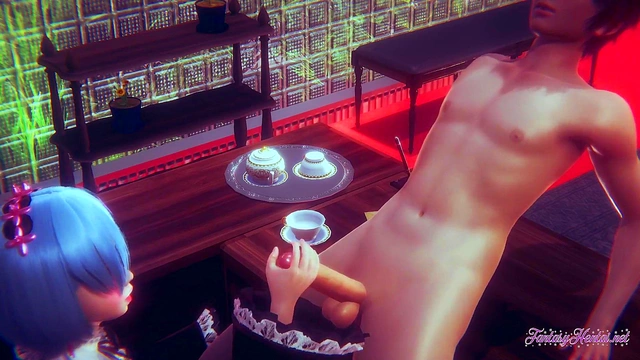 Rem Threesome Uncensored – Handjob, Blowjob & Boobjob Orgy in Re-Zero Hentai