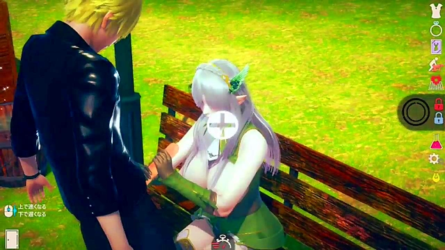 Silver-Haired Elf Beauty With Big Tits Teases in 3D Hentai Game Scene