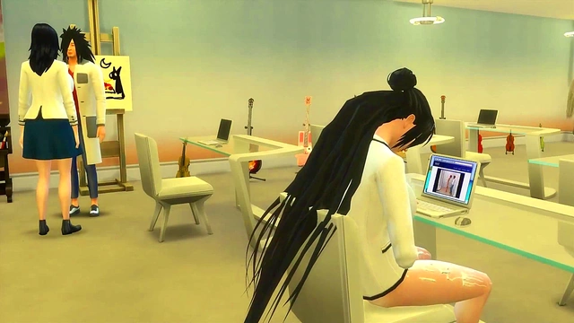 Madara Catches Student Watching Porn, Leads to Hot Threesome Anal Session