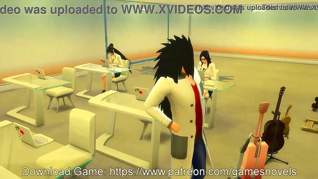 Madara Catches Student Watching Porn, Leads to Hot Threesome Anal Session