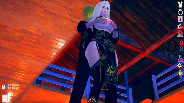 Blonde Big-Breasted Beauty in Cheongsam Takes On Island Life for Erotic 3D CG Fun