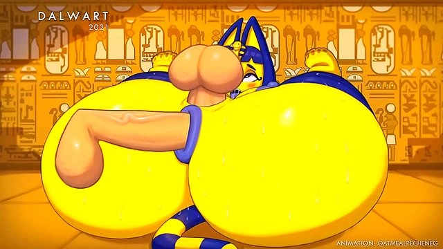 Furry CatGirl Ankha Offers Her Vagina & Butt for Animated Yiff Session