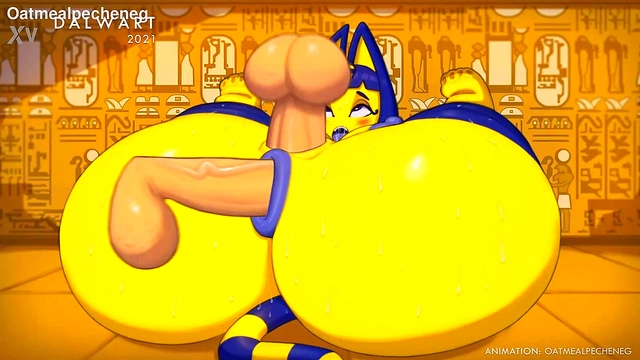 Furry CatGirl Ankha Offers Her Vagina & Butt for Animated Yiff Session