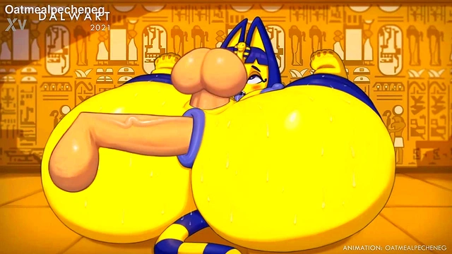 Furry CatGirl Ankha Offers Her Vagina & Butt for Animated Yiff Session
