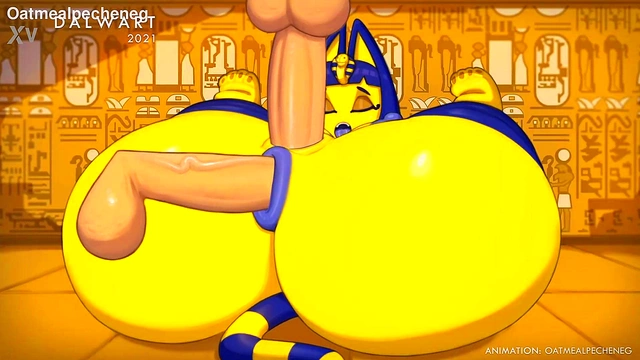 Furry CatGirl Ankha Offers Her Vagina & Butt for Animated Yiff Session