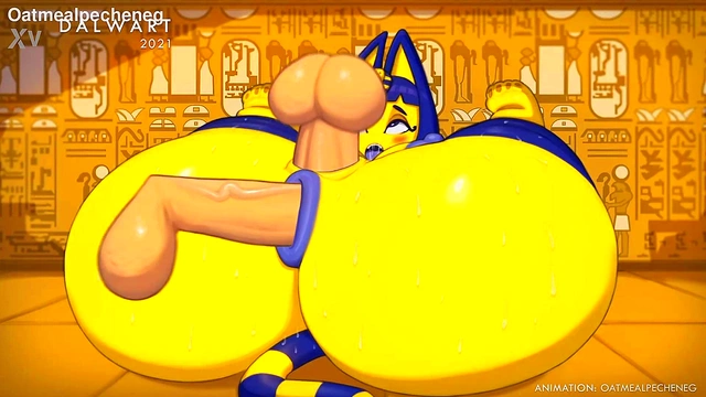 Furry CatGirl Ankha Offers Her Vagina & Butt for Animated Yiff Session