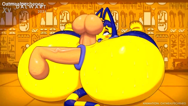 Furry CatGirl Ankha Offers Her Vagina & Butt for Animated Yiff Session