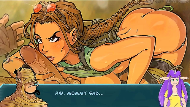 Lara Croft Gives Seductive Blowjob & Handjob With Glasses & Gloves