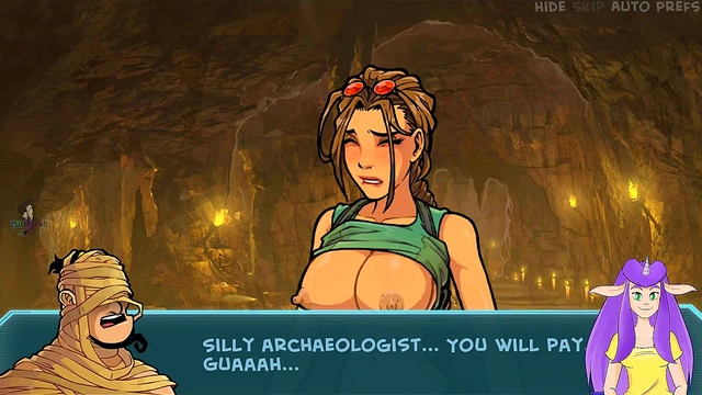 Lara Croft Gives Seductive Blowjob & Handjob With Glasses & Gloves