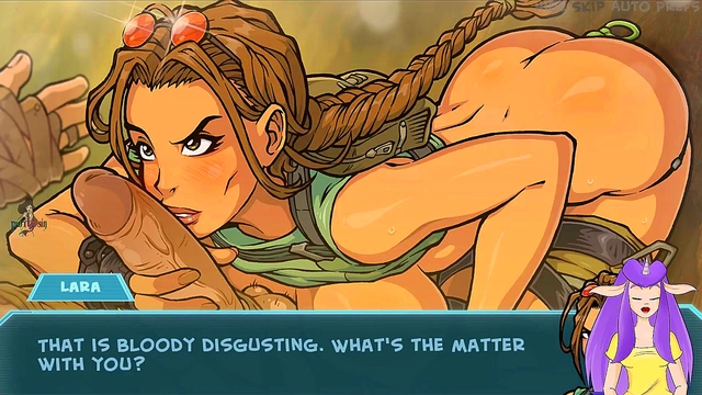 Lara Croft Gives Seductive Blowjob & Handjob With Glasses & Gloves