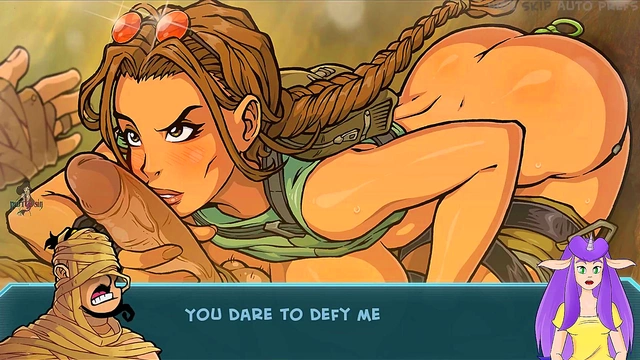 Lara Croft Gives Seductive Blowjob & Handjob With Glasses & Gloves