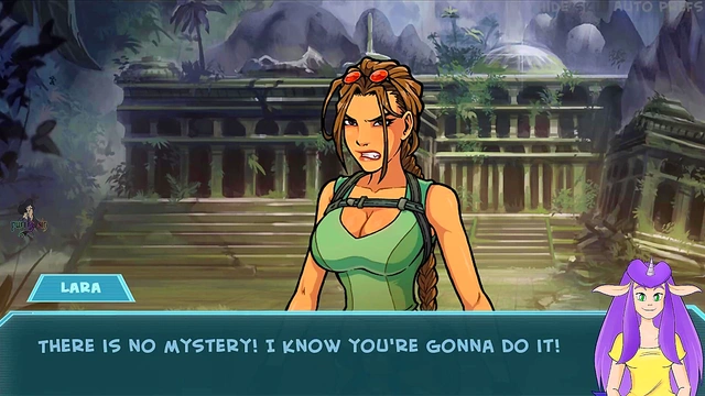 Lara Croft Gives Seductive Blowjob & Handjob With Glasses & Gloves