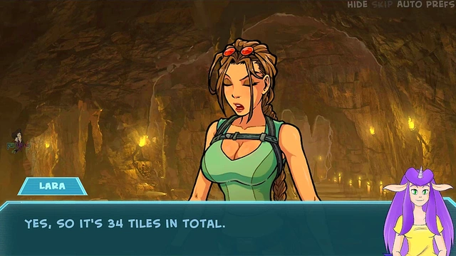 Lara Croft Gives Seductive Blowjob & Handjob With Glasses & Gloves