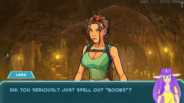 Lara Croft Gives Seductive Blowjob & Handjob With Glasses & Gloves