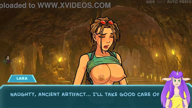 Lara Croft Gives Seductive Blowjob & Handjob With Glasses & Gloves