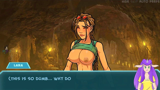 Lara Croft Gives Seductive Blowjob & Handjob With Glasses & Gloves