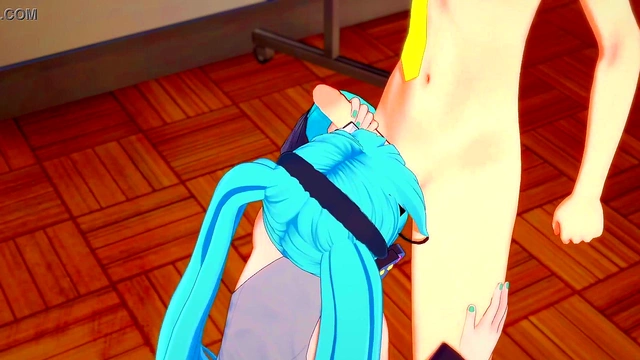 Len and Miku Vocaloid Hentai – Blowjob & Handjob End in Juicy Cumshot