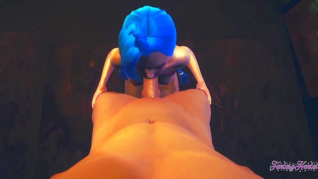 Jinx from LoL Gives Uncensored 3D Hentai Blowjob & POV Cumshot Action