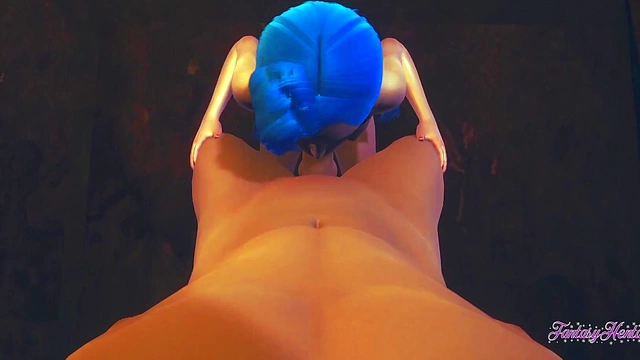 Jinx from LoL Gives Uncensored 3D Hentai Blowjob & POV Cumshot Action