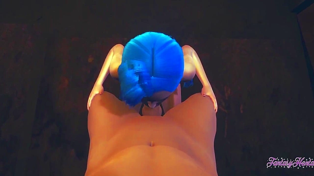 Jinx from LoL Gives Uncensored 3D Hentai Blowjob & POV Cumshot Action