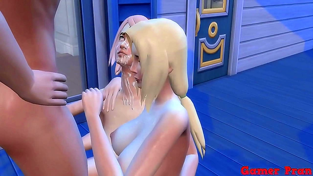 Jiraiya Joins Fans for Rough Anal Threesome with Hinata & Naruto Milf Wife