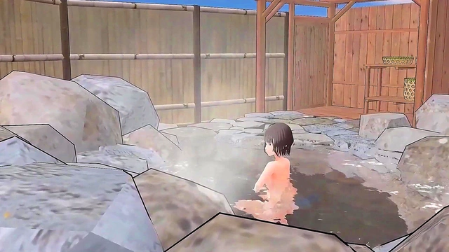 Horny Anime Chick Ditches Towel for Hot Spring Fun & Fluffy Boobs