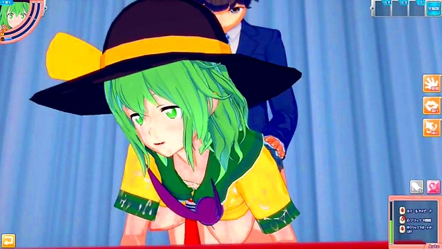 Big-Breasted Koishi Gives Intense Blowjob & Handjob in 3D Eroge Anime