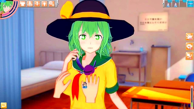 Big-Breasted Koishi Gives Intense Blowjob & Handjob in 3D Eroge Anime