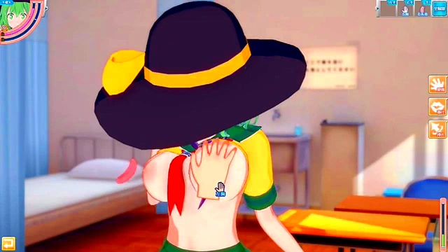 Big-Breasted Koishi Gives Intense Blowjob & Handjob in 3D Eroge Anime