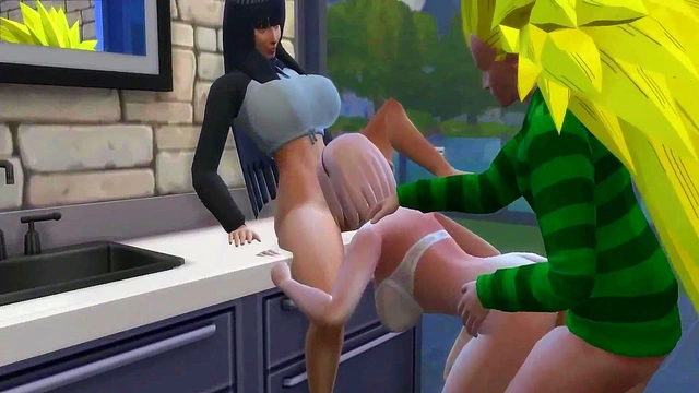 Sakura & Hinata Share Naruto in Hot Threesome Table Action & Anal Fun