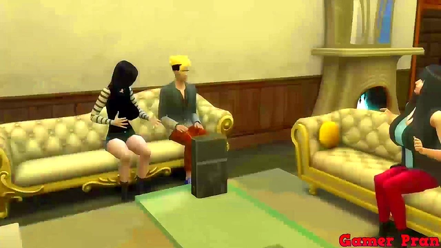 Hinata & Sarada Teach Naruto Anal & Oral Sex in Intense Hentai Session