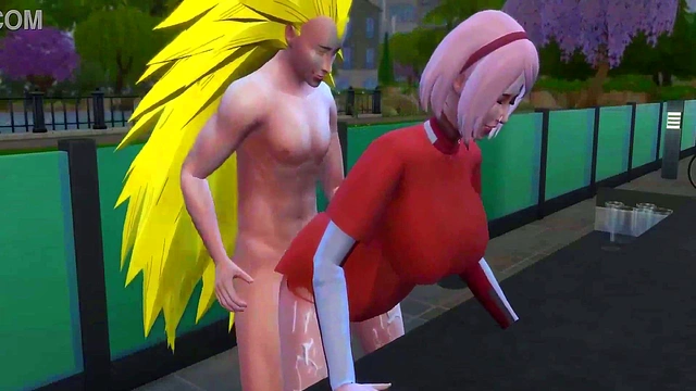 Sakura Cheats With Naruto Outdoors in Steamy Anime Adventure