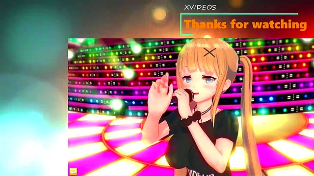 Obedient Big-Breasted Anime Schoolgirl Rubs Tits & Gives Handjob Blowjob Feast