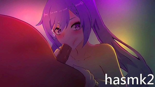 Keqing Gives Intense Oral Pleasure in Anime Blowjob Scene With Oral Creampie Finish