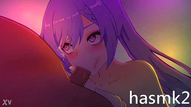 Keqing Gives Intense Oral Pleasure in Anime Blowjob Scene With Oral Creampie Finish