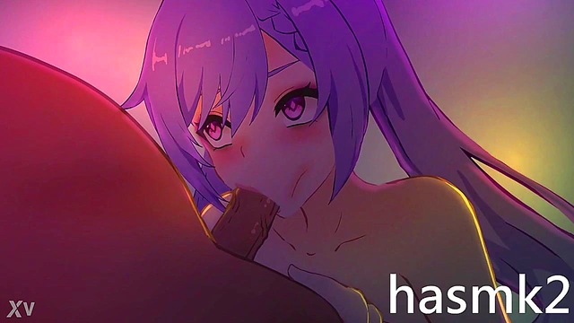 Keqing Gives Intense Oral Pleasure in Anime Blowjob Scene With Oral Creampie Finish