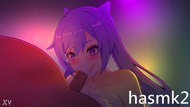 Keqing Gives Intense Oral Pleasure in Anime Blowjob Scene With Oral Creampie Finish