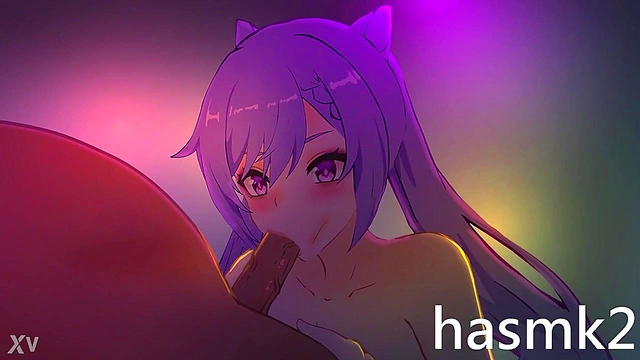 Keqing Gives Intense Oral Pleasure in Anime Blowjob Scene With Oral Creampie Finish
