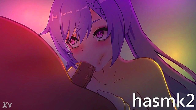 Keqing Gives Intense Oral Pleasure in Anime Blowjob Scene With Oral Creampie Finish