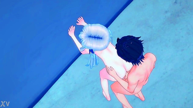 Subaru & White-Haired Echidna Beach Sex – Horny Fun in Swimsuits & Public Panty Play