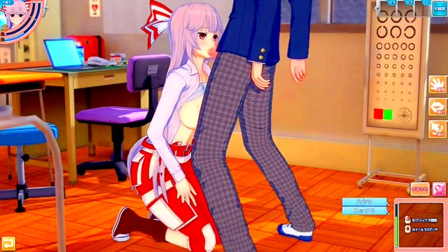 Touhou Fujiwara Beni Rubs Her Big Boobs & Gives Hand Job In 3D Hentai Eroge Scene